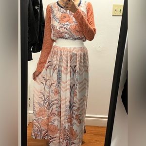 Floral orange and white dress